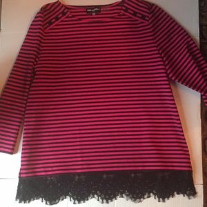 Karl Lagerfeld Lacey Knit Top